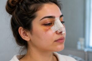 ورم و کبودی طبیعی بینی در روزهای ابتدایی پس از عمل بینی