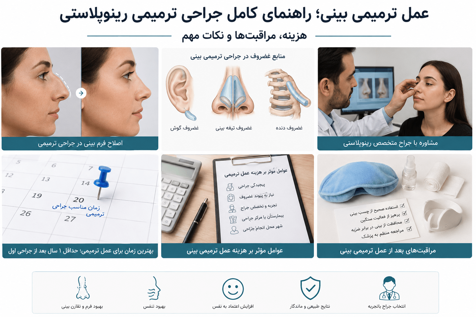 عمل ترمیمی بینی و رینوپلاستی ثانویه؛ هزینه، مراقبت‌ها و منابع غضروف