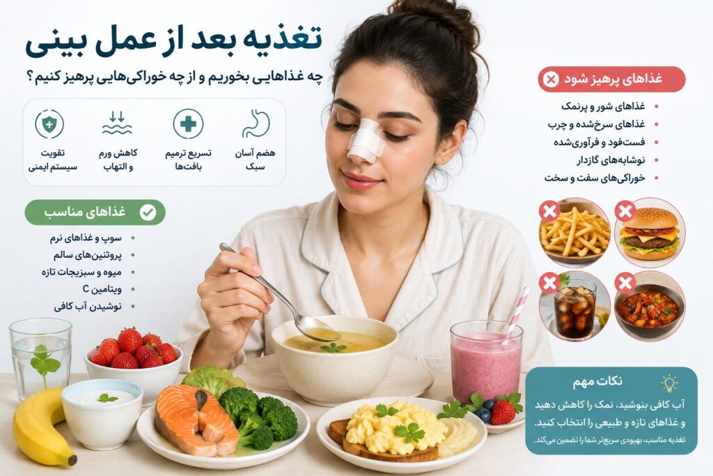 تغذیه بعد از عمل بینی و غذاهای مناسب دوران نقاهت